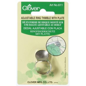 Clover Ring justerbar fingerbl med plade