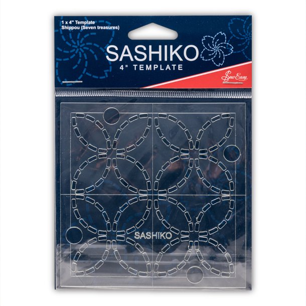 Sashiko 4" skabelon Shippou (Seven Treasures)