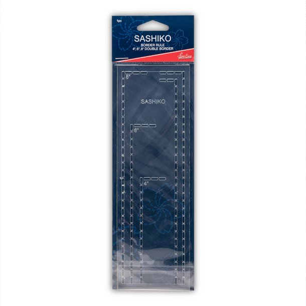 Sashiko kabt lineal 4&Prime;, 6&Prime;, 8&Prime; samt dobbelt kant