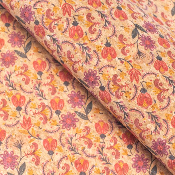 Foggy Water Florals Cork Fabric