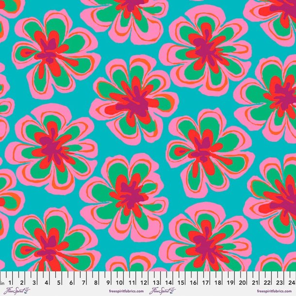 Kaffe Fassett Collective, Funky Flora - Aqua by Kaffe Fassett