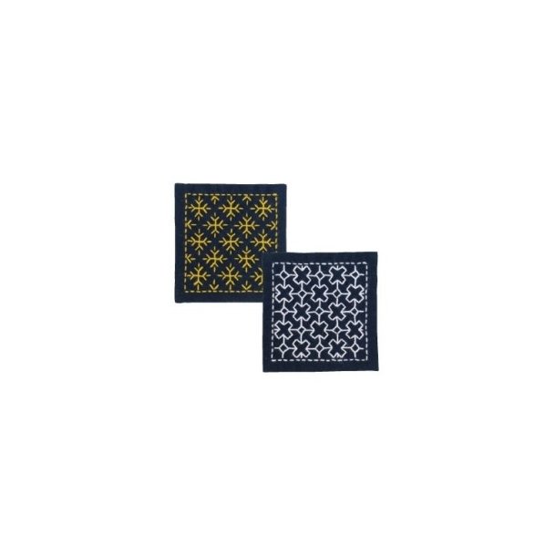 Olympus One Stitch Sashiko Kit Coaster - Snow Crystal &amp; Cross