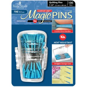 Magic Quilting Pins Comfort Grip 100 stk. i ske str. 0,5x48mm - lange nle