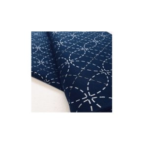 Fortrykt Sashiko Stof, Bl