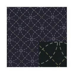 Fortrykt Sashiko Stof, Bl