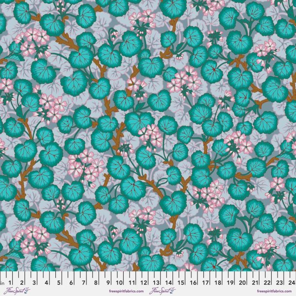 Kaffe Fassett Collective, Climbing Geraniums, Grey by Kaffe Fassett