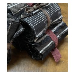 Garn Farvet Sakizome Bomulds Stof Rulle Sort