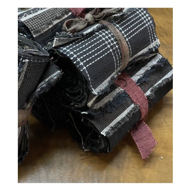 Garn Farvet Sakizome Bomulds Stof Rulle Sort