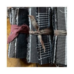 Garn Farvet Sakizome Bomulds Stof Rulle Sort