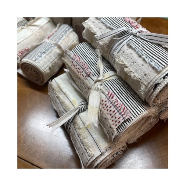 Garn Farvet Sakizome Bomulds Stof Rulle Neutral/r�hvid