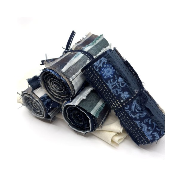 Garn Farvet Sakizome Bomulds Stof Rulle Bl�