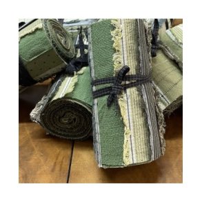 Garn Farvet Sakizome Bomulds Stof Rulle Grn