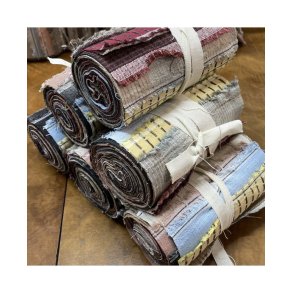 Garn Farvet Sakizome Bomulds Stof Rulle Multi